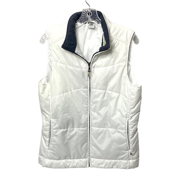 Alo Women's White Quilted Puffer Vest with NVIDIA Logo Size XL Nylon & Polyester - Picture 1 of 7